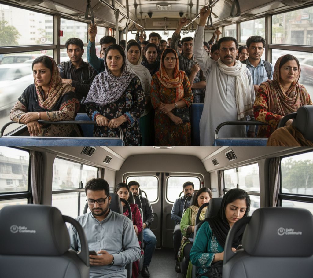 Comfortable pick and drop service compared to crowded public transport