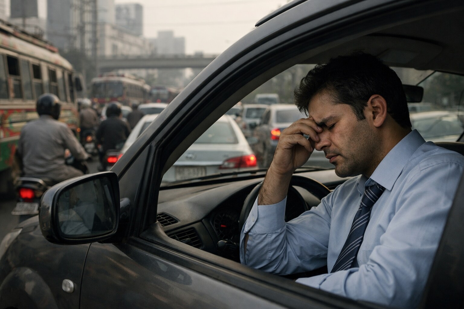 Traffic stress during daily office commute in Lahore Pakistan